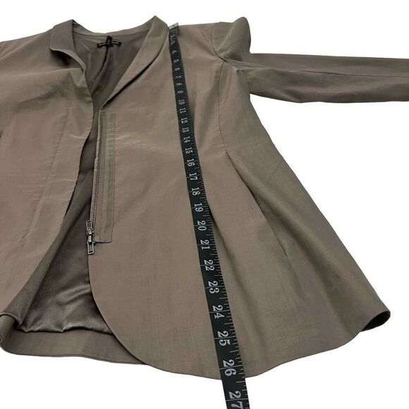 Eileen Fisher Gray Ramie Blend Medium Light-weight Zip Long Sleeve Jacket blazer - Picture 8 of 16